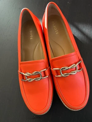 Mocasines Talbots Laura Link de cuero napa mandarina brillante nuevos con etiquetas -8,5 M Foto 1 de 4