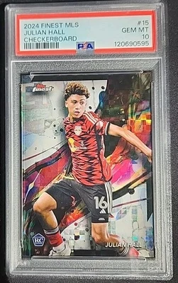 Julian Hall 2024 Topps Finest MLS Checkerboard Rookie #15 NY Red Bulls PSA 10 - Image 1 of 2