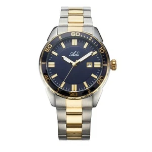 Adi Men's Two-Tone Stainless Steel Watch w/ Blue Dial & Date, 44mm Timepiece 50m - Picture 1 of 7
