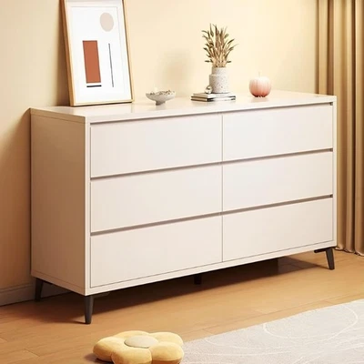 Kommode mit 6 Schubladen Sideboard Anrichte Holz Möbel Schubladenschrank Weiß - Bild 1 von 4