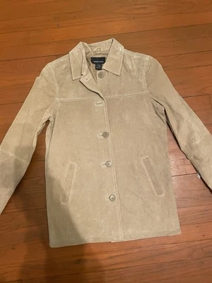 Chaqueta de cuero de gamuza vintage para mujer Moda International talla Xs marrón tostado nueva con etiquetas Foto 1 de 4