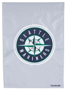 Seattle Mariners 2 Sided Embroidered Garden Flag NWT Appliqued Licensed MLB Flag - Picture 1 of 1