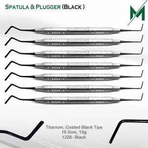 Dental Composite Filling Instruments Spatula & Plugger Titanium Black Tips - Picture 1 of 12