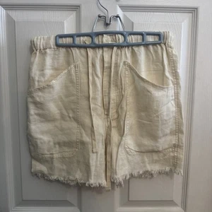 NEW WOT FREE PEOPLE IVORY LINEN BLEND TOMBOY SHORTS SIZE XS - Picture 1 of 9