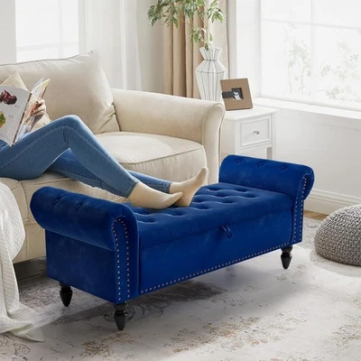 Sitzbank mit Stauraum,Sitzbank Bank mit Aufbewahrungsbox, Bettbank Gepolstertem - Bild 1 von 4