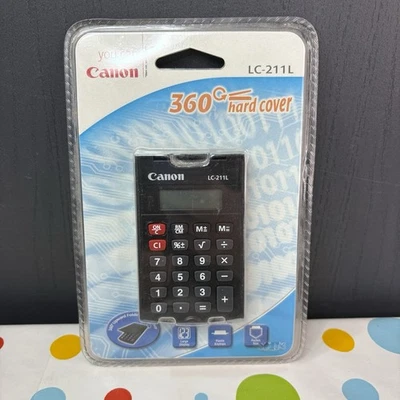 Rare Canon LC-211L Handheld Black Calculator - Large Display - 360 Degree Cover - Image 1 of 4