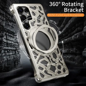 Magnetic Metal Frameless Shockproof Stand Case For Samsung S25 S24 S23 Ultra - Picture 1 of 18