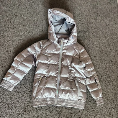 SPYDER Kids Puffer Jacket Size 2 Silver Winter Hood Full Zip Outdoors Ski  - Image 1 of 4
