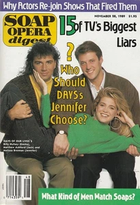 Soap Opera Digest Nov 28, 1989 BILLY HUFSEY-MELISSA REEVES-MATTHEW ASHFORD-DAYS - Picture 1 of 6