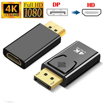 DP to HDMI 4K compatible adapter DP male to female HDMI converter 1080P video - Image 1 of 4