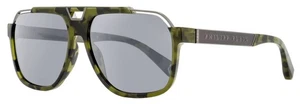 Philipp Plein Flash Navigator Sunglasses SPP046M 92IX Green Havana 61mm - Picture 1 of 3