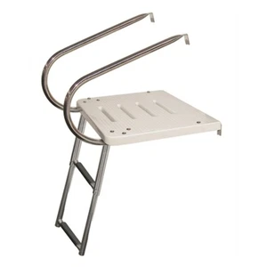 JIF Marine EKT2 Transom Platform With Telescoping Ladder 2 Step Boat I/O Marine - Picture 1 of 8