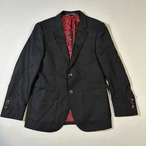 Robert Graham Blazer Sport Coat Two Button Black Micro Houndstooth Youth Sz M 39 - Picture 1 of 15