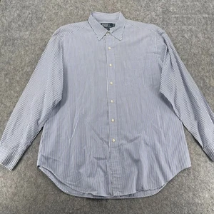 Camisa Polo Ralph Lauren Lowell Vintage Azul Rayas Abotonada Manga Larga Para Hombre - Imagen 1 de 11