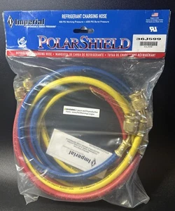 IMPERIAL Hose Set: 5 ft Lg, 45° Angle, Blue/Red/Yellow, Nylon, 3 Hoses, - Picture 1 of 10