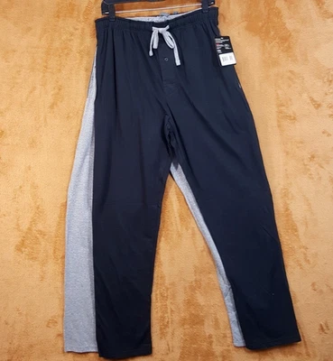 Pantalones de pijama HANES para hombre medianos negros grises paquete de 2 prendas de dormir con cordón pijamas para dormir Foto 1 de 4
