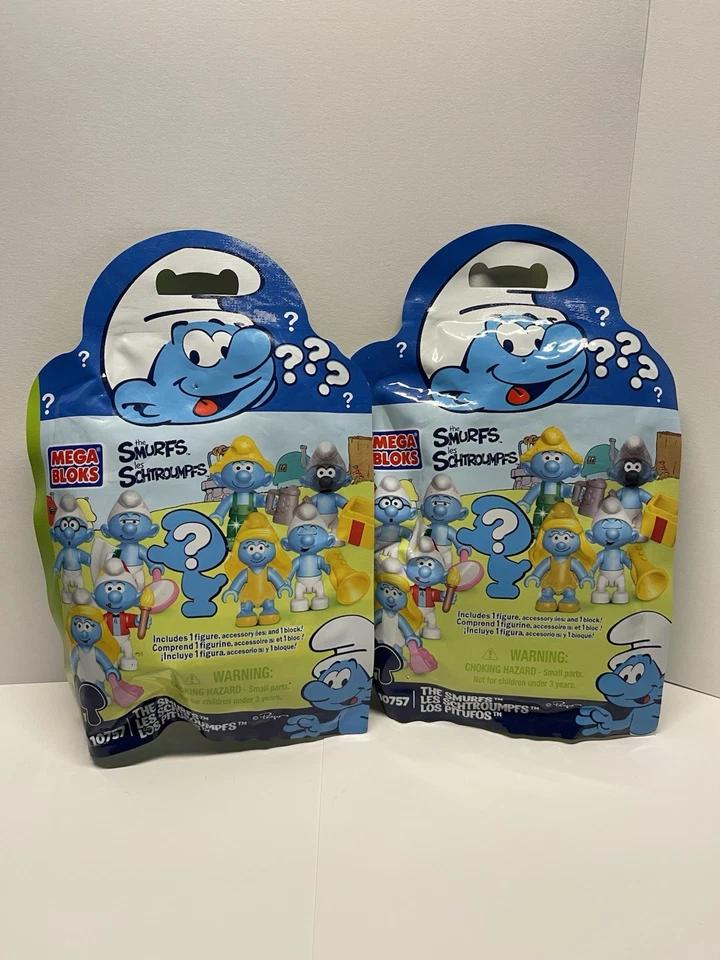MEGA BLOKS 10757 Smurfs - Smurf Mystery Blind Bag Lot Of 2 FACTORY SEALED - Image 1 of 1