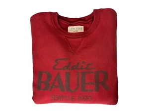 Vintage Eddie Bauer Sweatshirt Red Pullover Size Large - Picture 1 of 9
