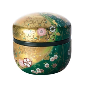 Suzuko-Hanafubuki steel tea caddy can - 2 color - for tea leaf - Picture 1 of 5