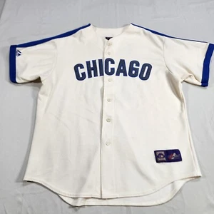ERNIE BANKS COOPERSTOWN COLLECTION MLB BASEBALL JERSEY MAJESTIC CHICAGO CUBS - Picture 1 of 8