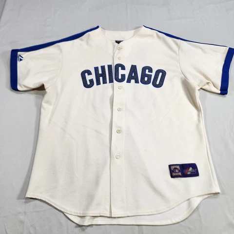 ERNIE BANKS COOPERSTOWN COLLECTION MLB BASEBALL JERSEY MAJESTIC CHICAGO CUBS Cover