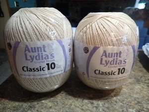 2 Hilos de ganchillo clásicos de tía Lydia talla 10 Jumbo-Naturel 153 algodón 2730 yardas - Imagen 1 de 4
