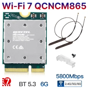 QCNCM865 WiFi 7 M.2 Intel AMD Carte Réseau Interne Bluetooth 5.3 Adaptateur Win 11 - Photo 1/8