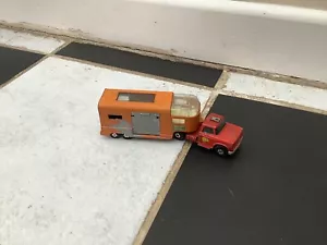 Matchbox King Size K-18 Dodge Tractor Articulated Horse Van Ascot Stables Orange - Picture 1 of 4