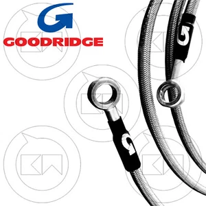 GOODRIDGE KIT TUBI FRENO IN TRECCIA ACCIAIO DIRETTI KAWASAKI Z 750 2007-2012 - Foto 1 di 2