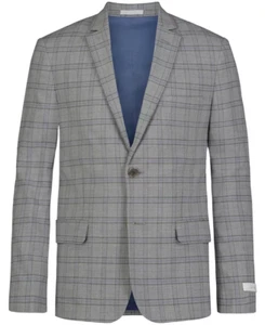 Calvin Klein LIGHT GREY Big Boys Stretch Deco Plaid Jacket, US 12 - Picture 1 of 4