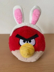 7” Angry Birds Commonwealth Red Bird Easter Bunny Rabbit Ears Plush No Sound - Picture 1 of 11