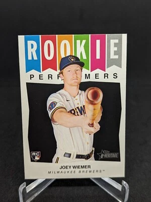 2023 Topps Heritage High Number Rookie Performers Joey Wiemer #RP-9 - Brewers - Image 1 of 2