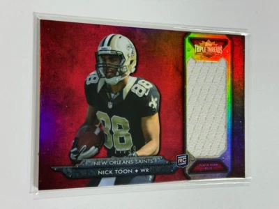 2012 Topps Triple Threads Jumbo Relic Nick Toon #TTRJR-36 Rookie RC Saints /99 - Image 1 of 2
