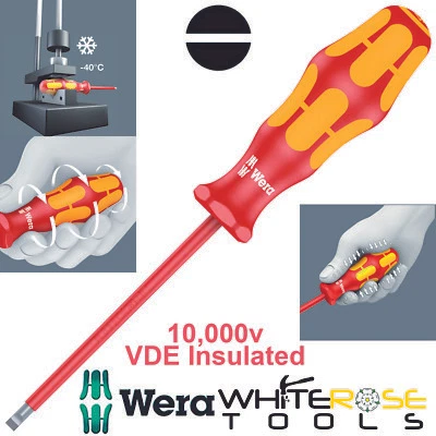 Wera Kraftform Plus VDE Insulated Screwdrivers 160i Slotted Lasertip 10,000V