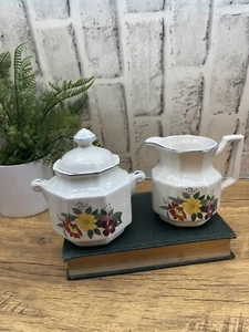Set crema e zucchero Provincial by Kensington Staffords Ironstone vintage cottage - Foto 1 di 13
