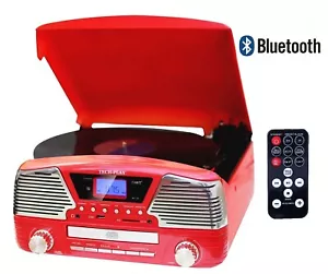 TechPlay ODC35BT ROJO Retro Estéreo Reproductor de Discos Bluetooth CD MP3 AM/FM Radio NUEVO - Imagen 1 de 1
