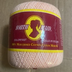 South Maid filo all'uncinetto lt. Peach 424 cotone taglia 10 350 iarde - Foto 1 di 4
