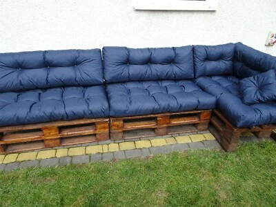 JACKKISSEN Palettenkissen Palettenauflage Kissen Palettensofa Euro Paletten MARINE 120 x 60