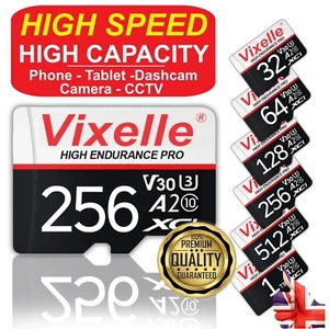 Micro SD Memory Card Class 10 U3 A2 64GB 128GB 256GB 512GB 1TB 2TB Free Adapter - Picture 1 of 20