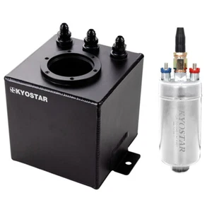 KYOSTAR 2L Aluminum AN6 Swirl Fuel Surge Tank Fitting + Highflow 044 Fuel Pump - Foto 1 di 11