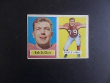 1957 TOPPS BOB ST CLAIR SF 49ERS HOF FOOTBALL CARD #18 VG/EX  #50FB