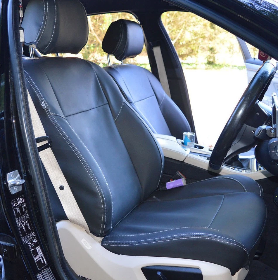 BMW 5 Series F10 M Sport Genuine Fit Tailored Black Leatherette Car Seat Covers - Image 1 of 4