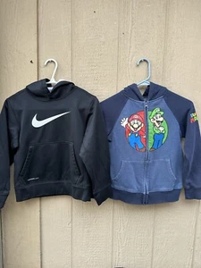 Nike Hoodie Kids Size (S) 7/8 N Super Mario Bros Zip Sweater W Hood Size(S) 7/8 - Picture 1 of 11