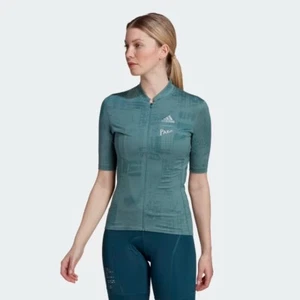 adidas x PARLEY Heat RDY Green Cycling Jersey Womens Size Medium HI6832 NWT $170 - Picture 1 of 4
