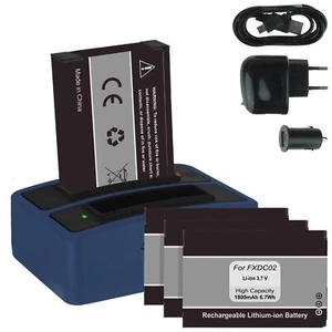 4x Akku + Dual-Ladegerät (USB) FXDC02, CFXDC02 für Drift HD Ghost-S (10-007-00) - Bild 1 von 5