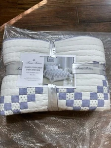 New Brooks Brothers Blue White Patchwork Full/Queen Quilt Only - Picture 1 of 6