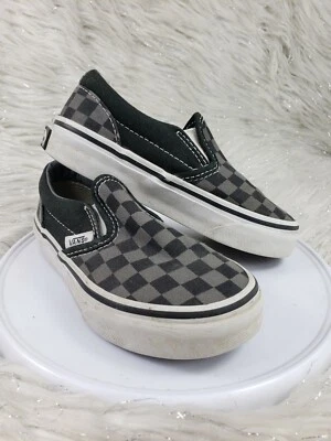 Кроссовки VANS Off the Wall серые черные клетчатые без шнуровки размер детский 11 - Изображение 1 из 4