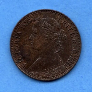 Farthing 1878 Great Britain Coin KM #753 - Circulated - Picture 1 of 2