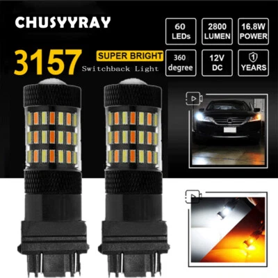 Dual Color 3157 LED Bulbs Front Turn Signal Light for Cadillac Deville 1994-2013 Foto 1 de 4