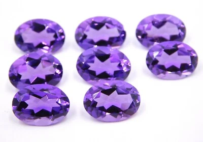 42 Cts 8 Pcs Lab-Created Amethyst Oval Cut Loose Gemstone 10X14 MM P-2386 - Image 1 of 4